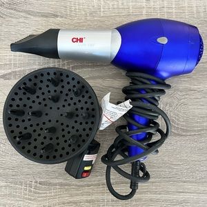 CHI LOW EMF Purple Hairdryer with Diffuser attachment